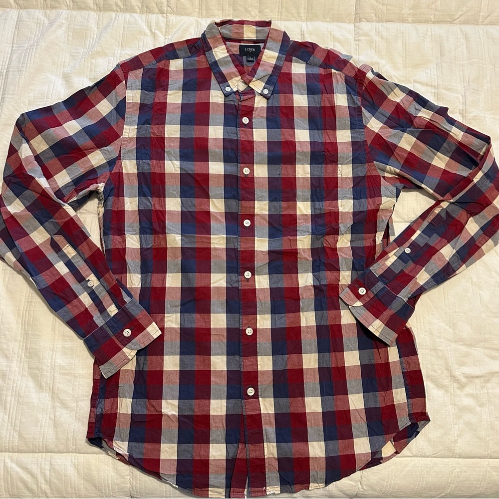 Men’s J. Crew Red and Blue Checkered Shirt